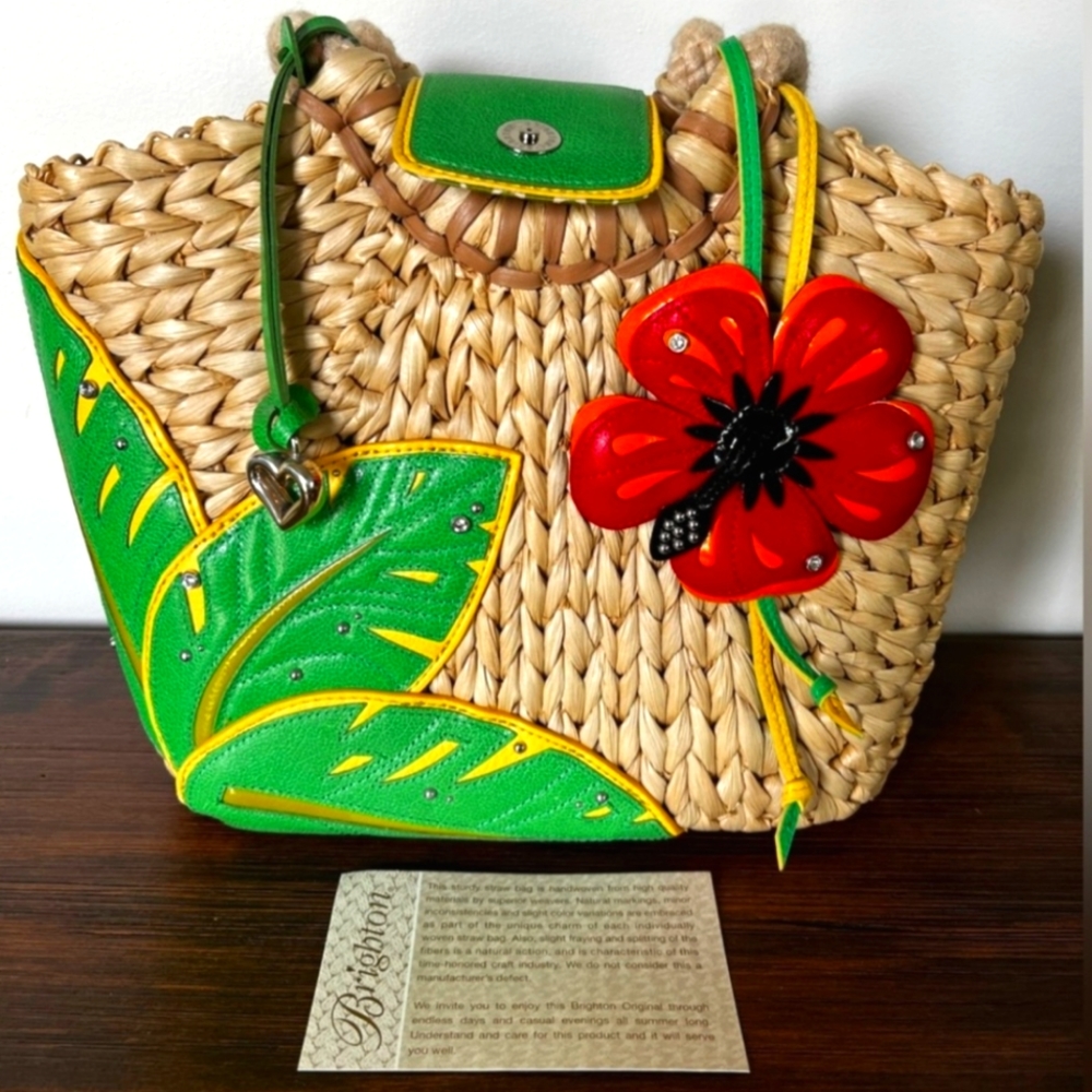 Brighton Summer Straw Handbag Tote NWOT - Picture 2 of 14